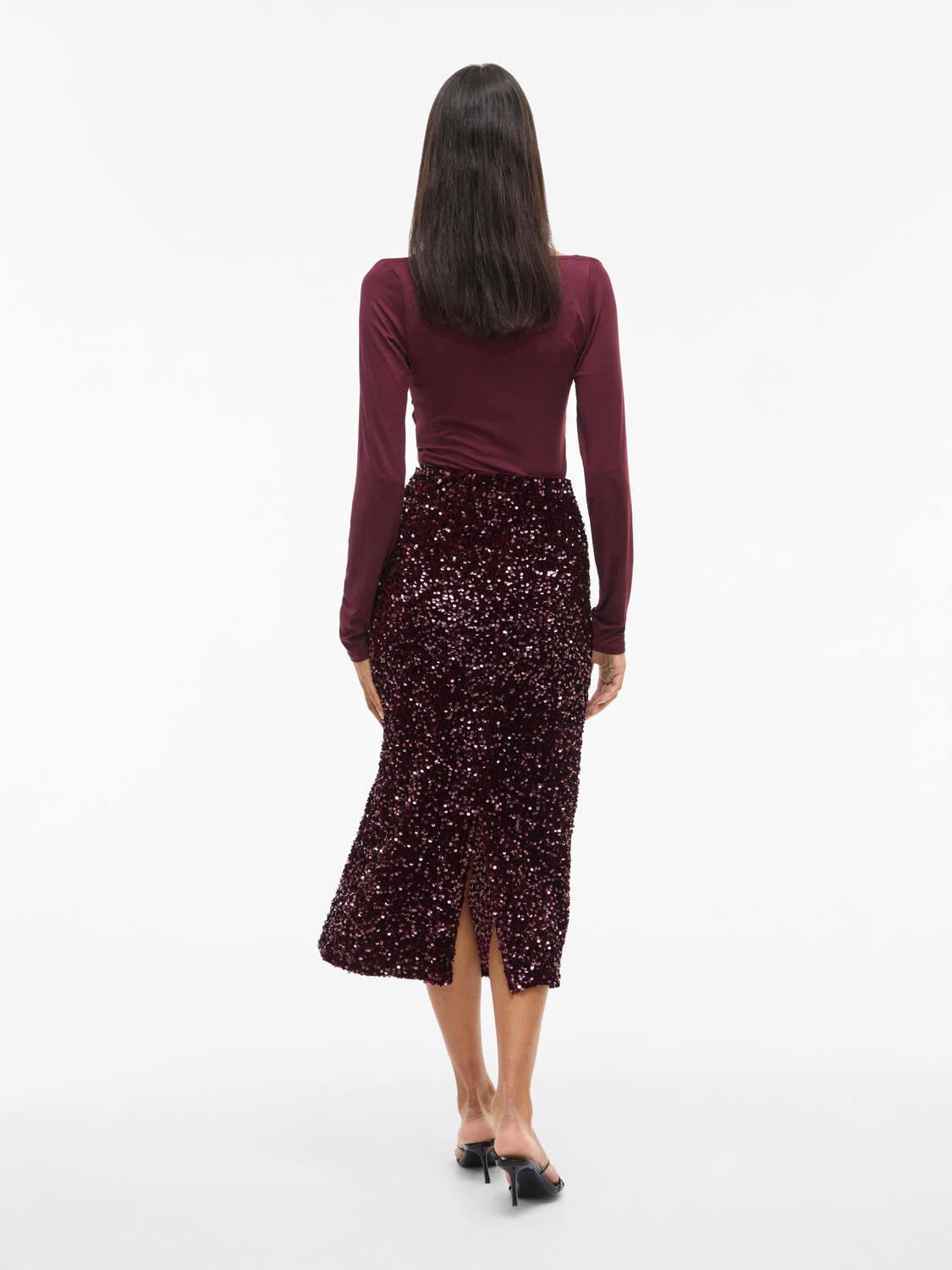 Vifaith Sequin midi nederdel - Fig